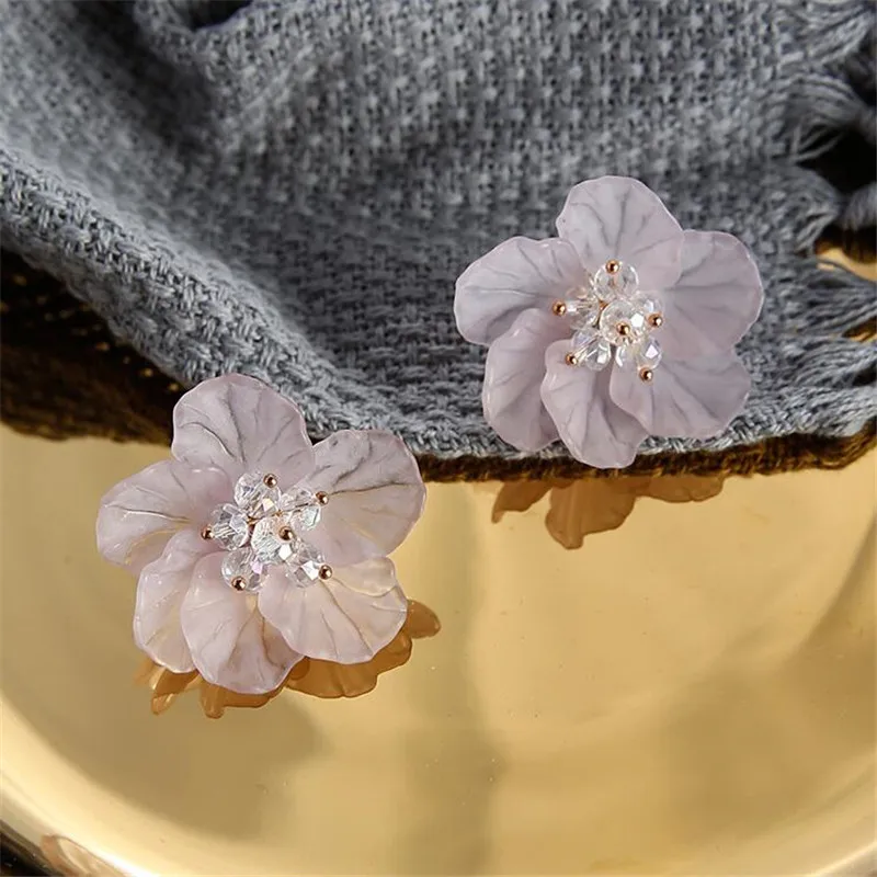 Летний стиль 2017 г. большой цветок серьги стержня для Для женщин Винтаж Смола из