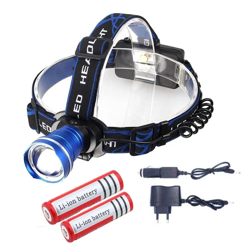 AIMIHUO Headlamp CREE XML T6 LED Headlight USB Rechargeable Head Lamp High Power Zoomable Flashlight | Освещение