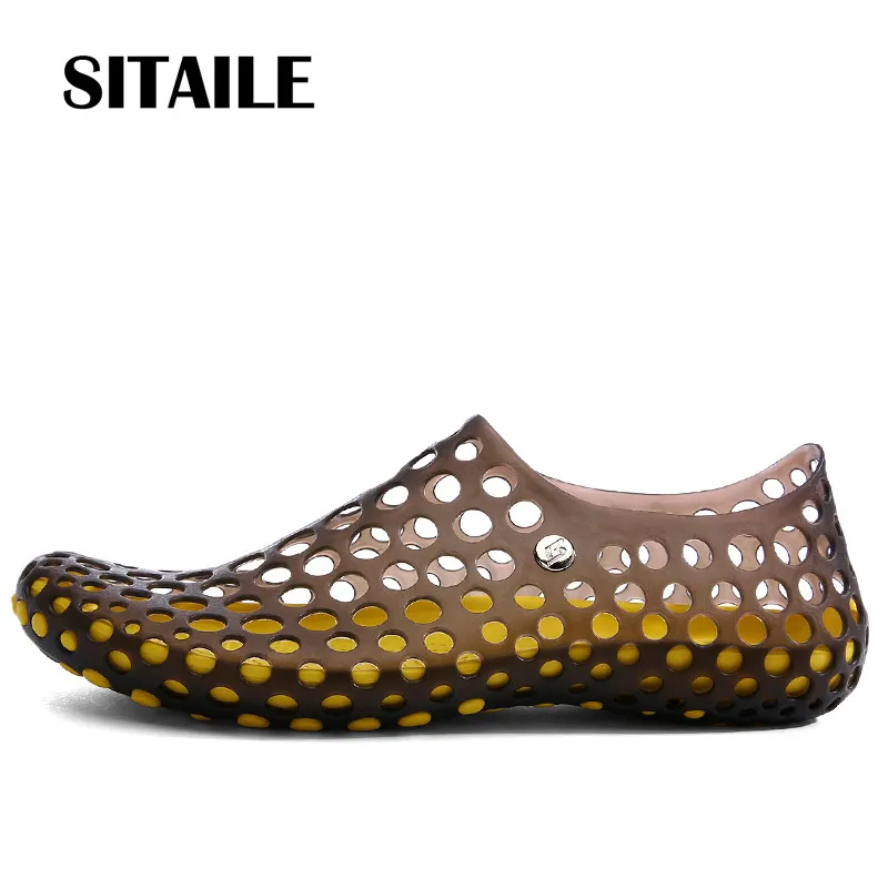 SITAILE 2017 Лучшие Продажи Марка Повседневная Пляжные Тапочки Твердые Slip On PVC Удобные