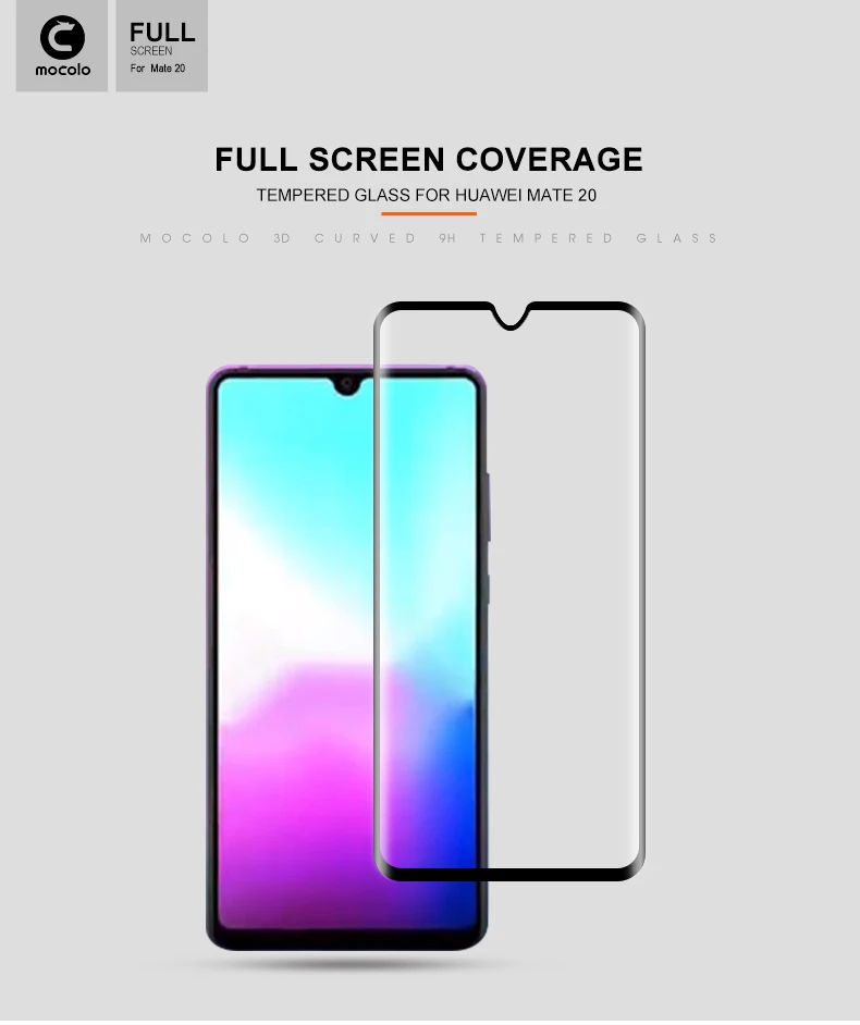 Mocolo 3D стекло для huawei mate 20 Pro стеклянная пленка Полный экран протектор для huawei mate 20 облегченное закаленное стекло градиентный чехол