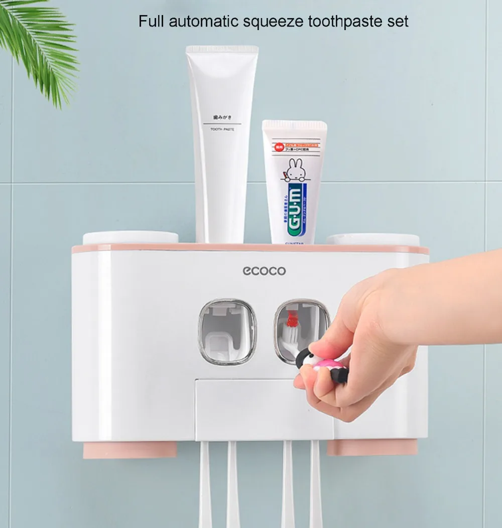 LF71001 пластиковый автоматический диспенсер для зубной пасты набор с настенным креплением для детей Hands Free соковыжималка для зубной пасты для детей для ванной комнаты