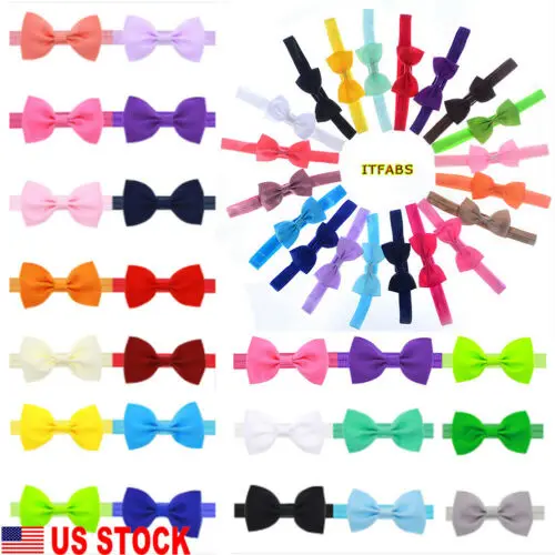 New Baby Kids Girl's Cute Mini Hair Bow Headbands Ribbon Elastic Band Headwear Accessories | Детская одежда и обувь