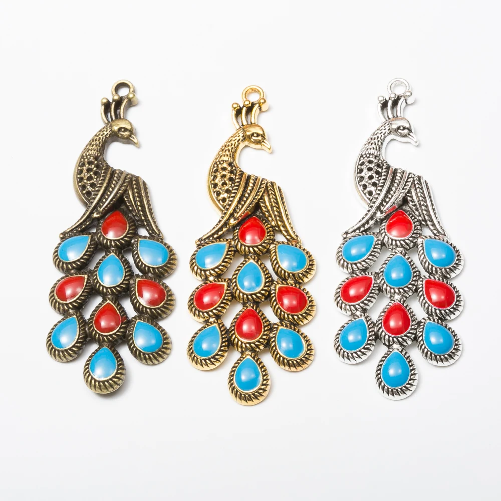 

3pcs Wholesale zinc alloy charms peacock charm for Diy jewelry 4607