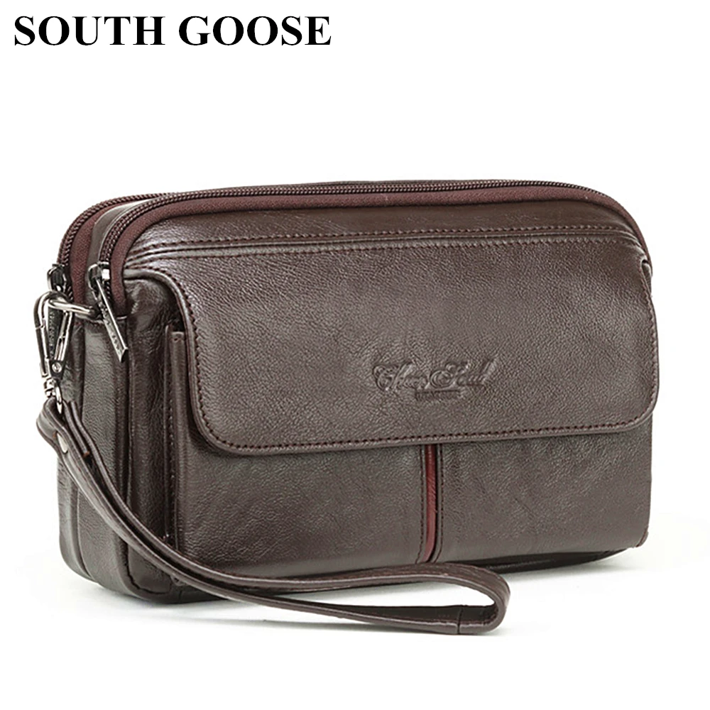 Мужские кошельки-клатчи из воловьей кожи Мужская классическая длинная удобная