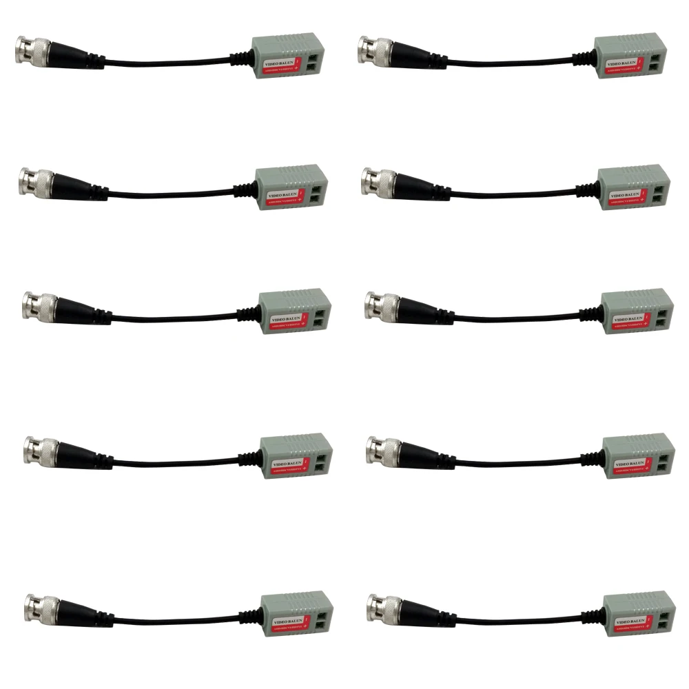 New 10 Pcs (5 pairs)CCTV Camera Passive Video Balun BNC Connector Coaxial Cable Adapter