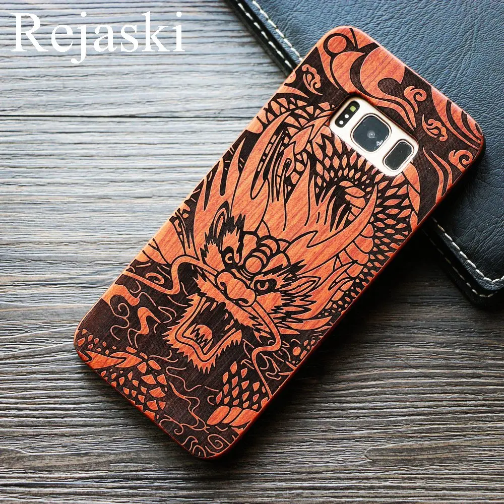 TPU Wood Чехол для телефона Rejaski из бамбукового дерева s для samsung Galaxy S9 Plus God Totem Wolf Ретро деревянный чехол для телефона samsung Galaxy Note 8 9 чехол - Цвет: TPU Wood