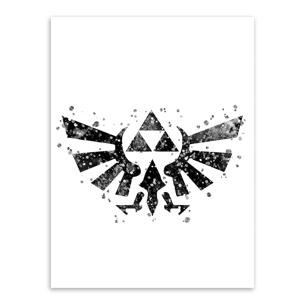 Акварель Современная Легенда логотип Zelda игра фильм Холст Искусство печать плакат Настенные картины дома Deocr живопись без рамки - Цвет: 7