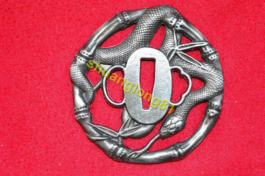 Wonderful HandMade Snake Tsuba Guard Japan Japanese Alloy For Samurai Katana Sword Knife Wakizashi |
