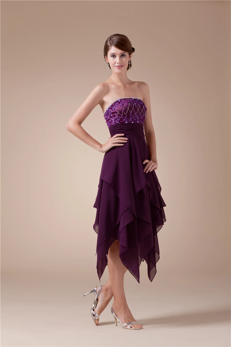 Новые пикантные бисером фиолетовые платья для выпускного вечера 2021 новая