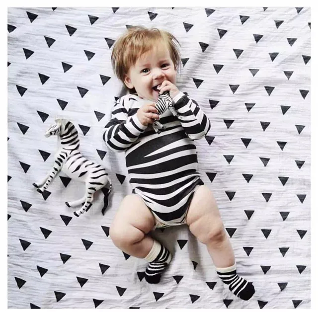 Муслин многофункциональное черно белое детское одеяло из органического хлопка