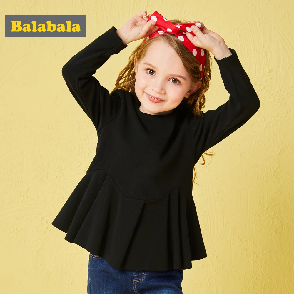 Balabala/Детские Осенние футболки для девочек enfant детская одежда с милыми оборками