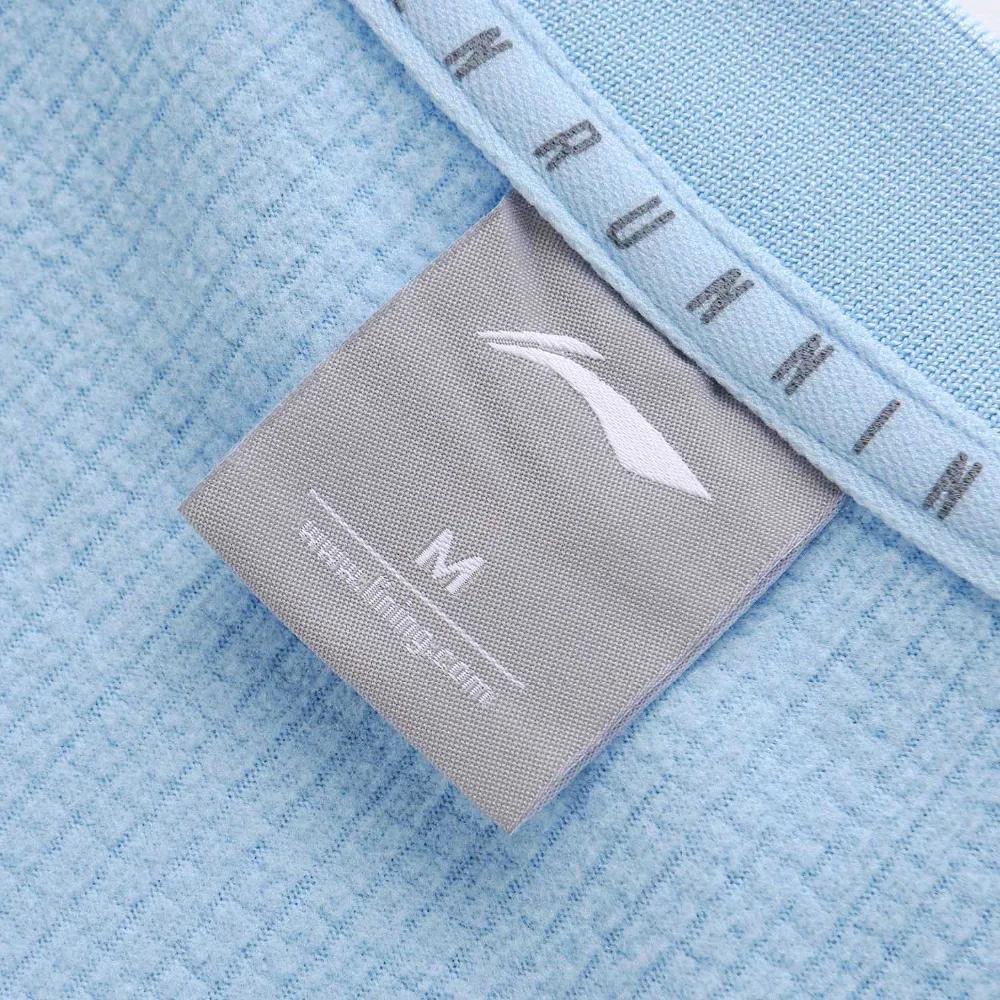 Li Ning Женский трикотажный топ с длинным рукавом 100% полиэстер свободный крой