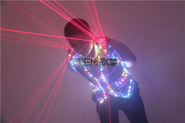 Модная красная куртка для лазерных вечеринок Laserman светодиодный жилет костюмы одежда сценические костюмы для певицы танцовщицы для ночных клубов