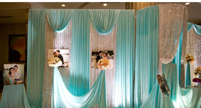 Ширина 150 см свадебный реквизит Тиффани синий жемчуг ледяной шелк свадьба