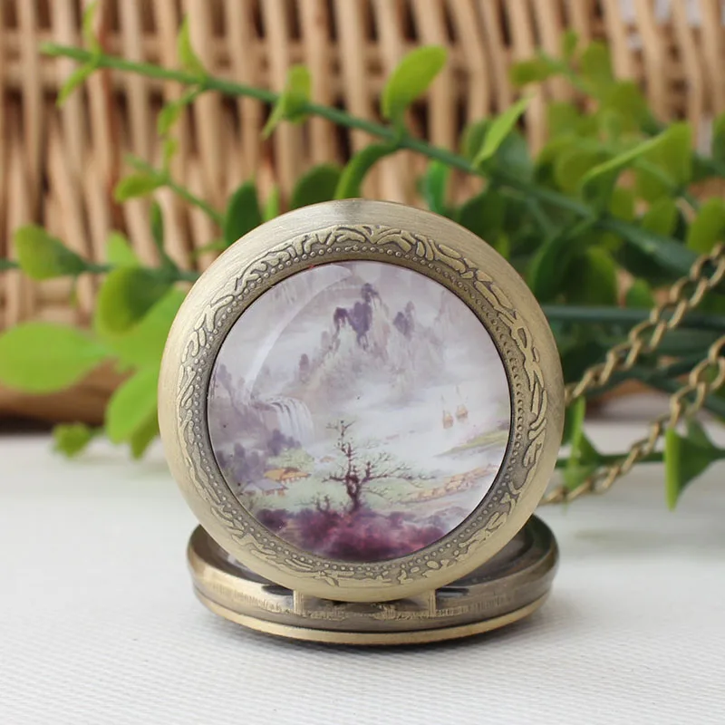 2017 Китайский ветер ретро смотреть старые пейзажной живописи стол Метросексуал