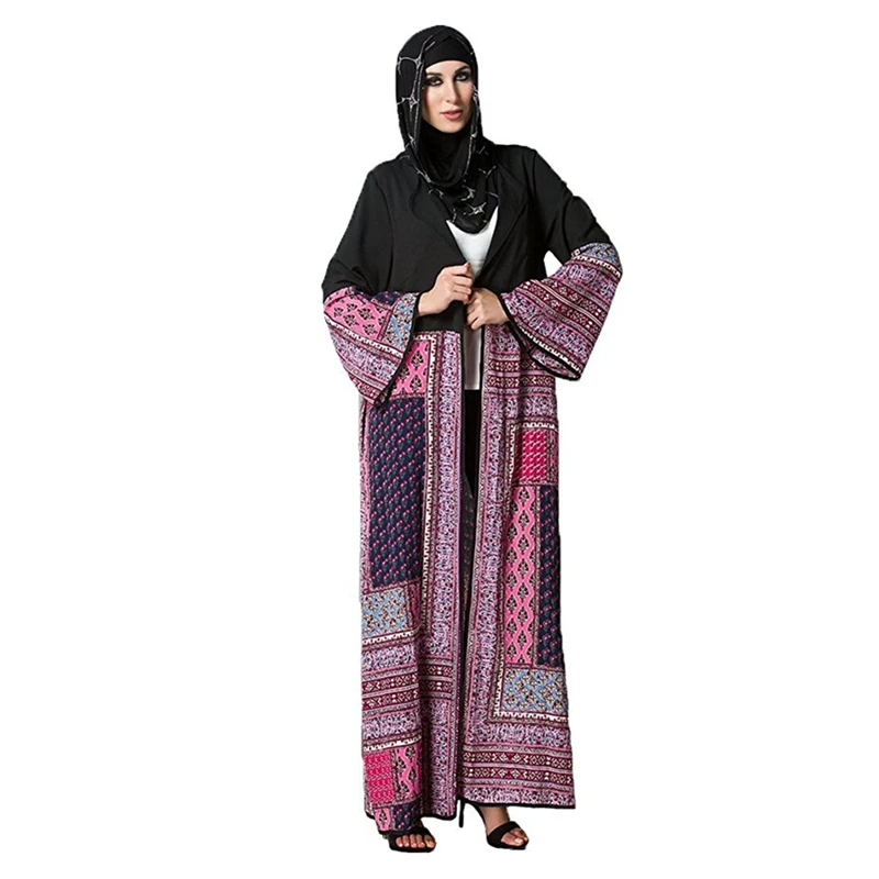 Платье женское длинное с принтом элегантное скромное мусульманское платье