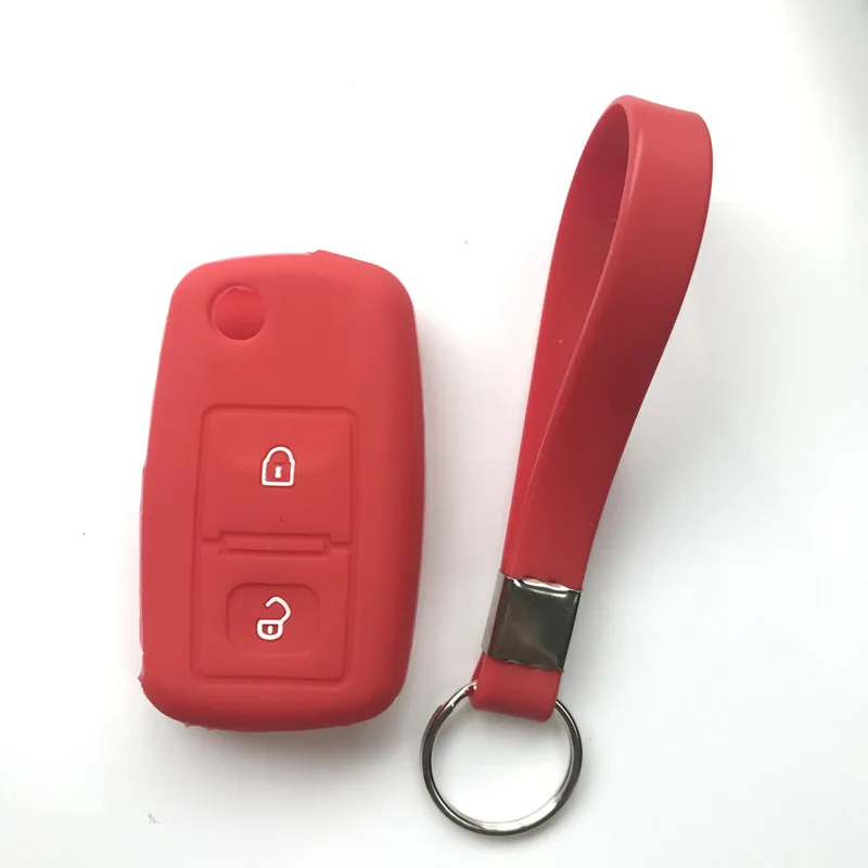 2 кнопки силиконовый чехол для автомобильного ключа + брелок Volkswagen VW Amarok Polo Golf MK4