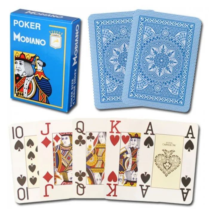 XF Modiano итальянская игра в покер игральные карты-красный покер Jumbo индекс-одна карточная колода- пластик Сделано в Италии - Цвет: Light Blue