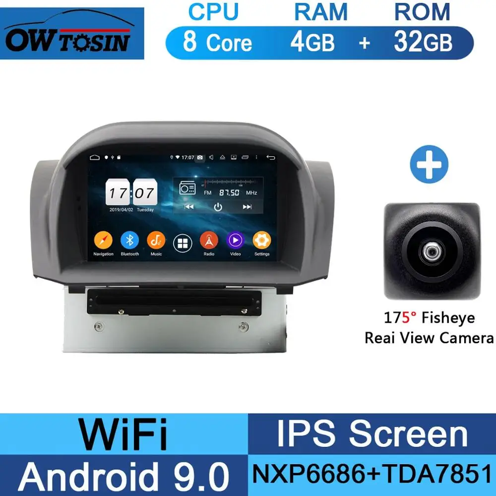 " ips 8 ядерный 4 Гб ram+ 64 Гб rom Android 9,0 автомобильный DVD радио gps для Ford Transit Custom 2013 DSP CarPlay - Цвет: 32G Fisheye Camera