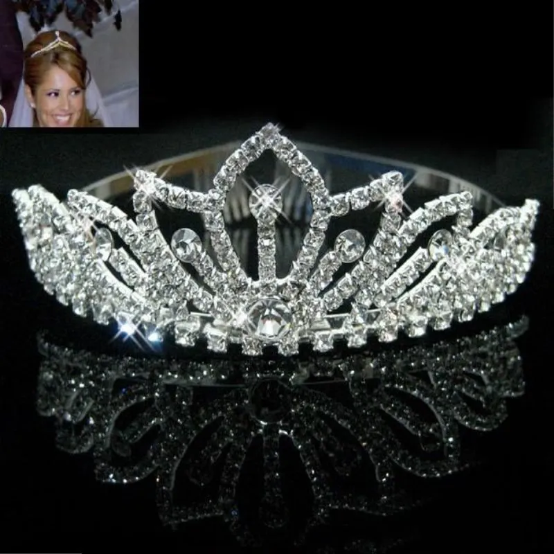 

Wedding Hair Accessories Bride Rhinestone Crowns Tiaras Queen Priness Diadem Crown Crystal Hairband Bridal Crown Headband