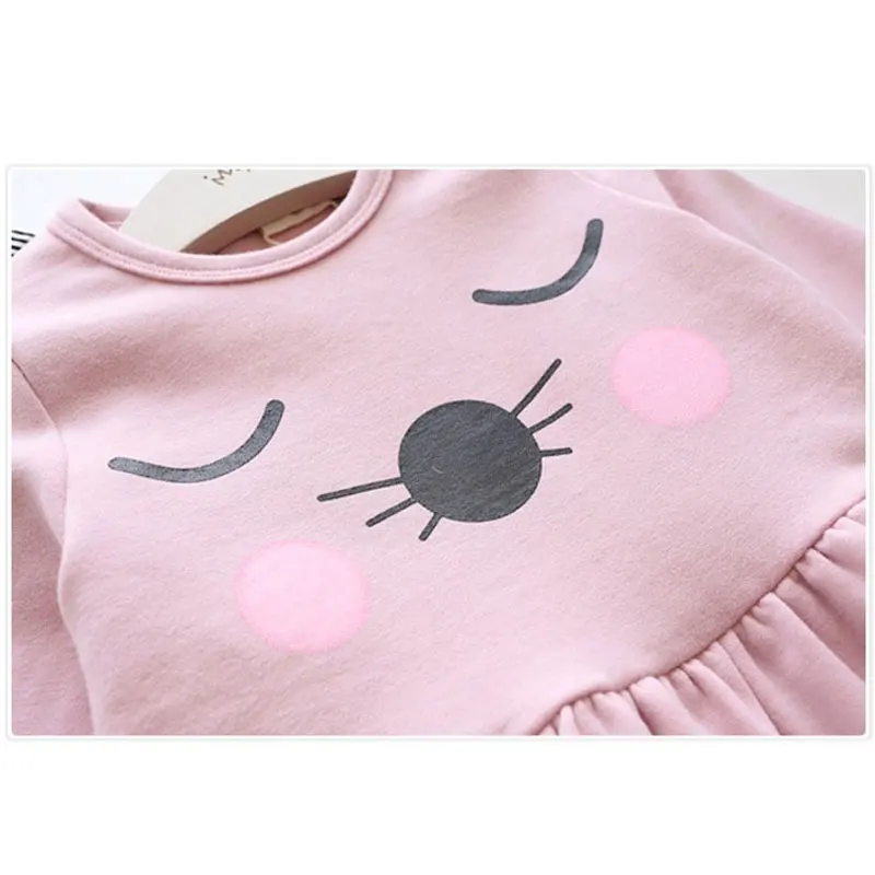 2017 Cartoon Long Sleeve Baby Girl Dress Spring Autumn Cotton Princess Dressing Children's Clothing Clothes High Quality 1-5T | Детская