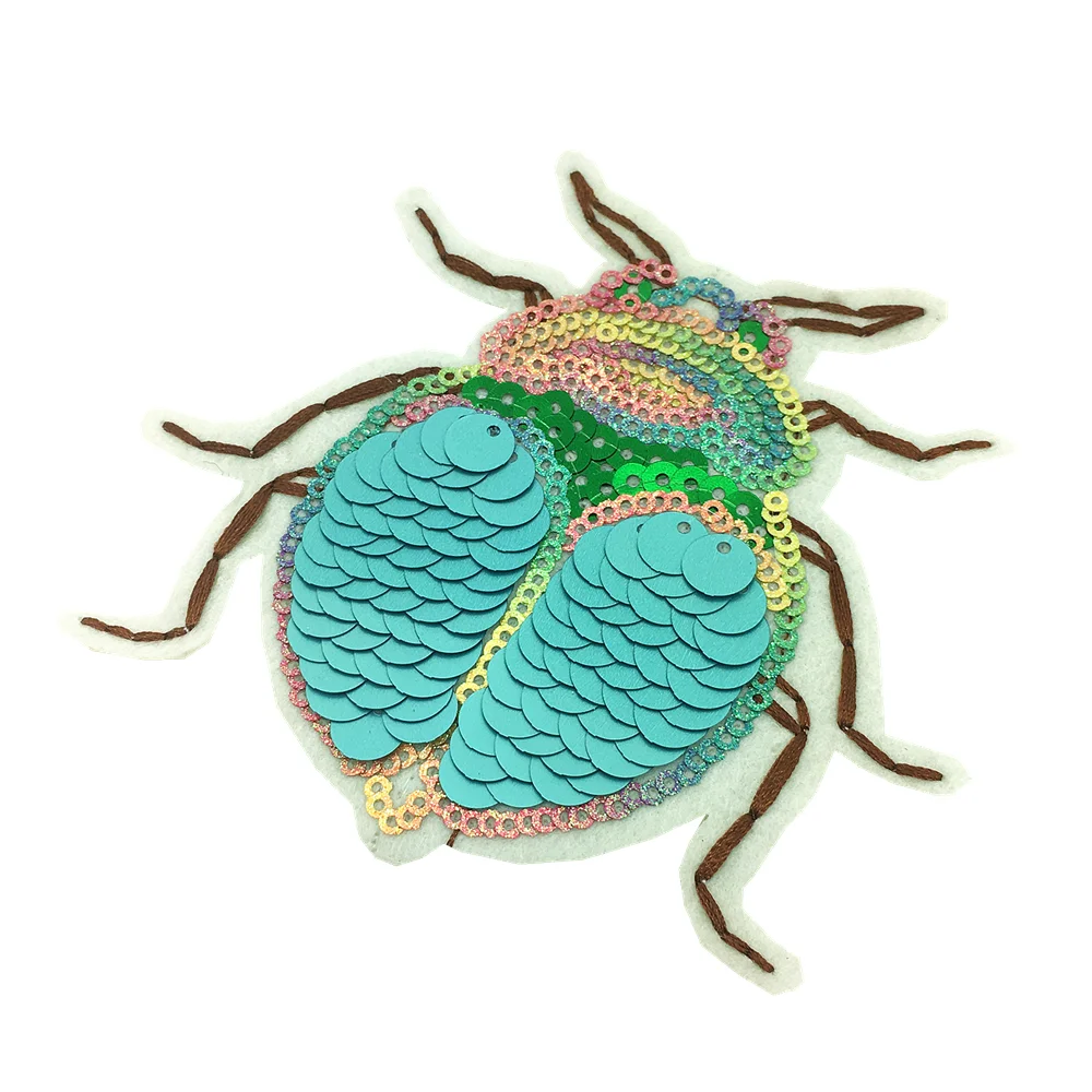 5 шт. Beetle блестки вышивка патч пчела вышитая аппликация бисером нашивки для одежды Аппликации Parches Bordados Ropa AC1418