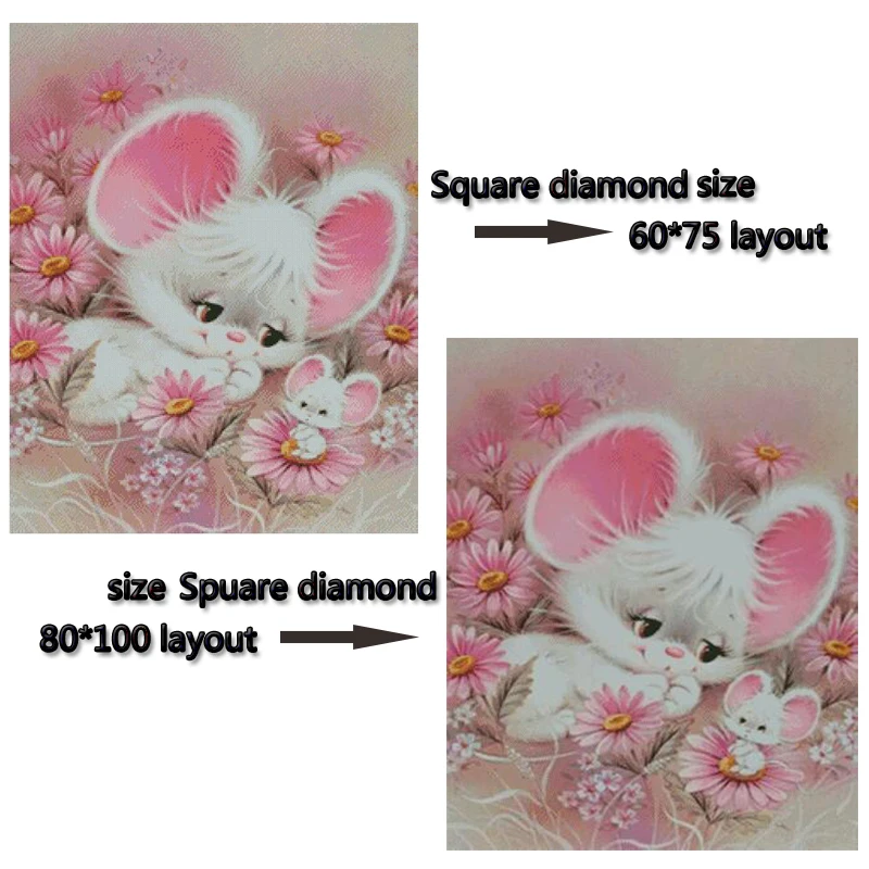 Новая картина из страз сделай сам с двумя мышами мозаика искусство ремесла MH539 |