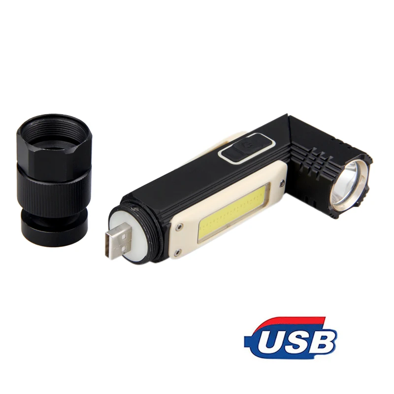 Магнитный USB Перезаряжаемый COB светодиодный Многофункциональный портативный зажим рабочие огни вращающийся прямоугольный фонарик Встроенный аккумулятор