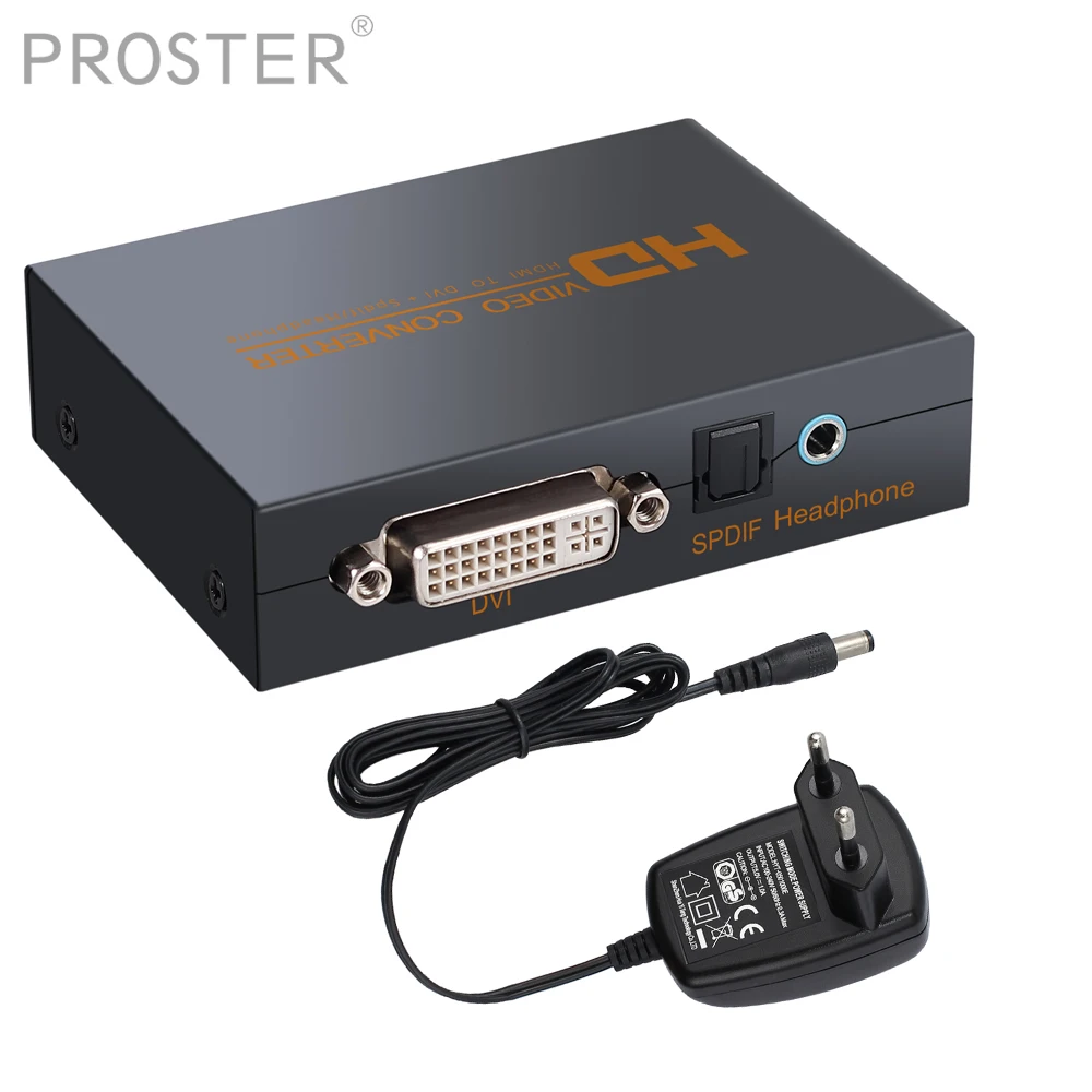 PROZOR HDMI совместимый с DVI конвертер для оптического TOSLINK SPDIF + 3 5 мм разъем цифровой