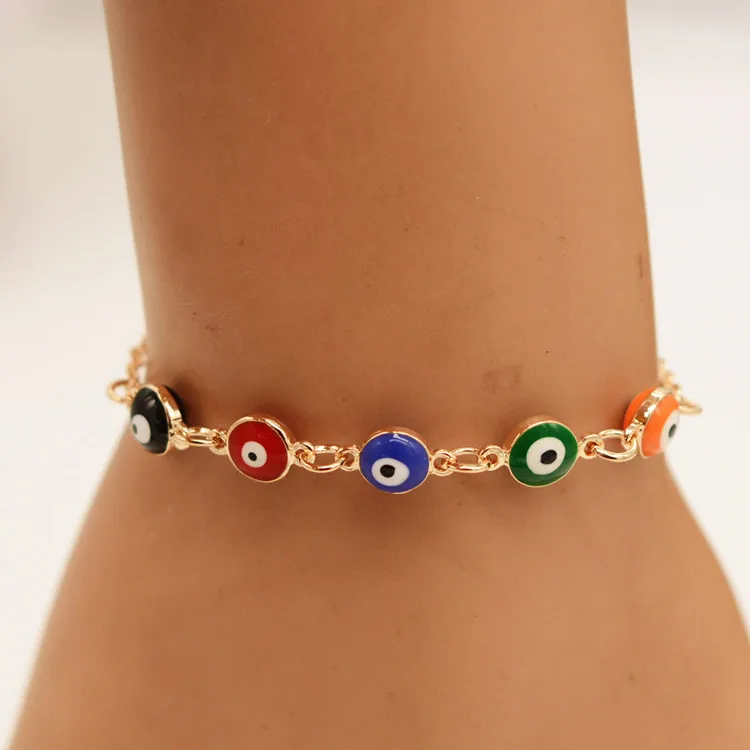 Бесплатная доставка Европейская мода золотые ручные украшения Fatima Evil Eyes