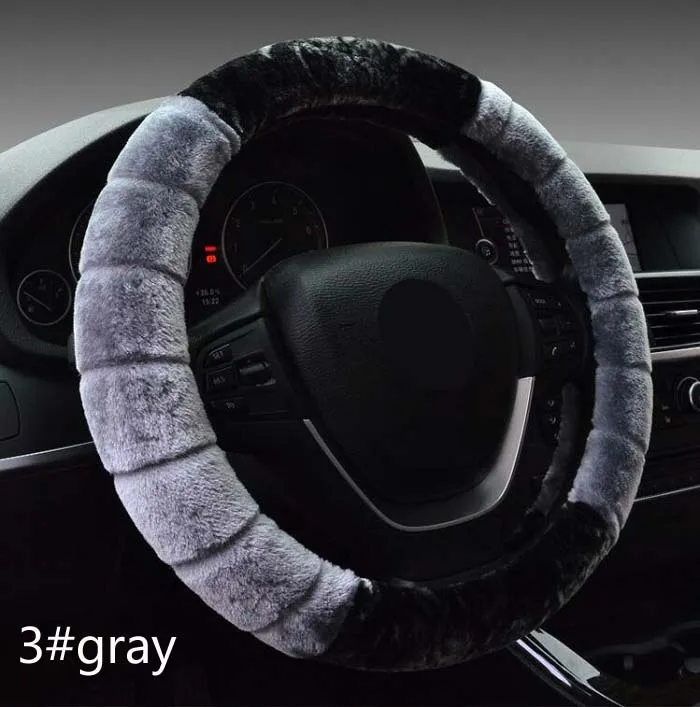 Rete 38 см Универсальный чехол рулевого колеса автомобиля Нескользящие модные плюшевые короткие мех мягкий теплый дизайн Wh