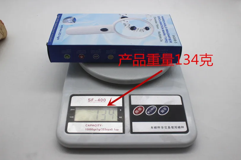 3 Times 75mm Army Green Magnifer Child Toy Pocket Handheld Magnifying Glass loupe Magnifier for Old Man with 2 LED lamp Lights |