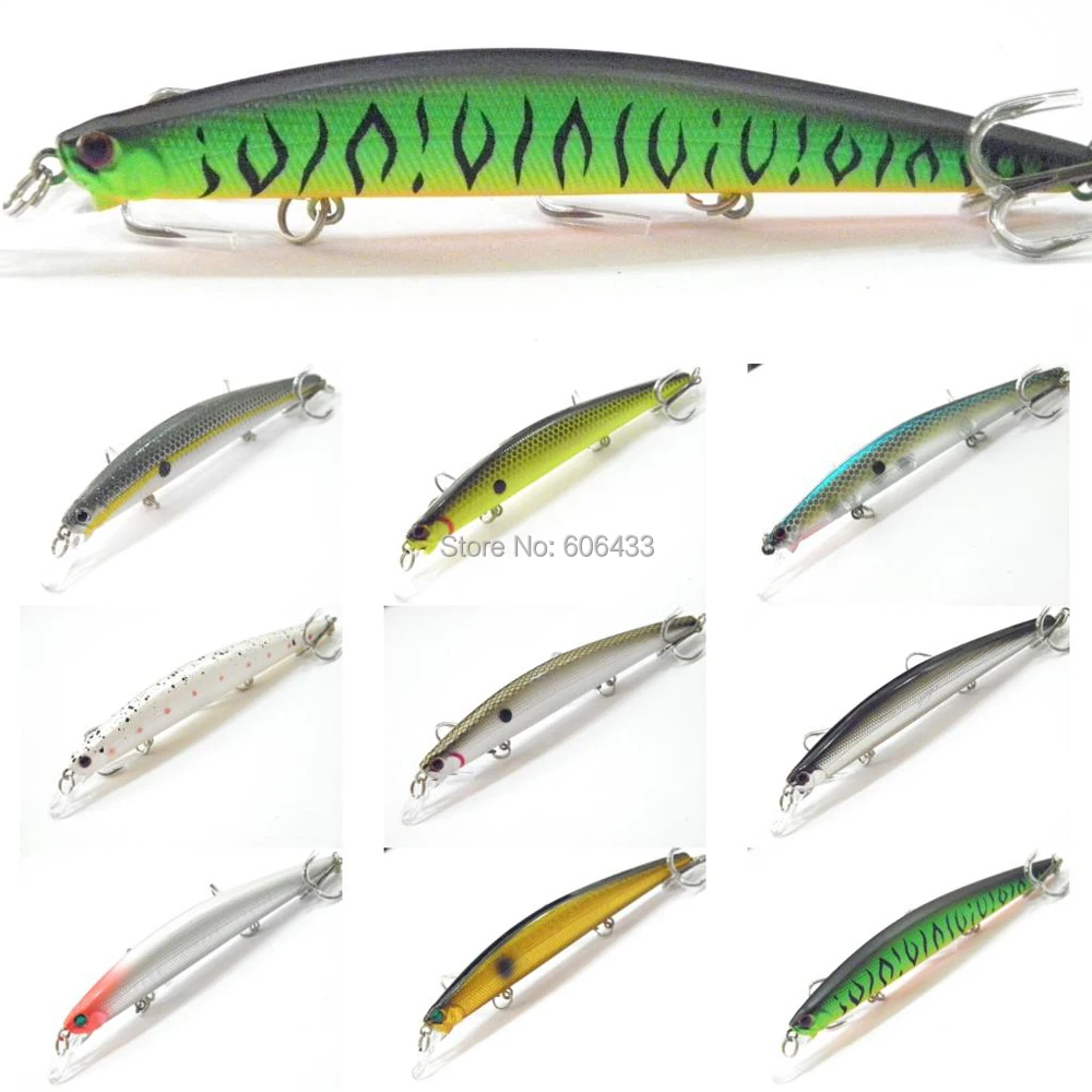 

10 шт., рыболовные приманки плавающий искусственная приманка гольян крючком 12,7 см/13 г, бесплатная доставка