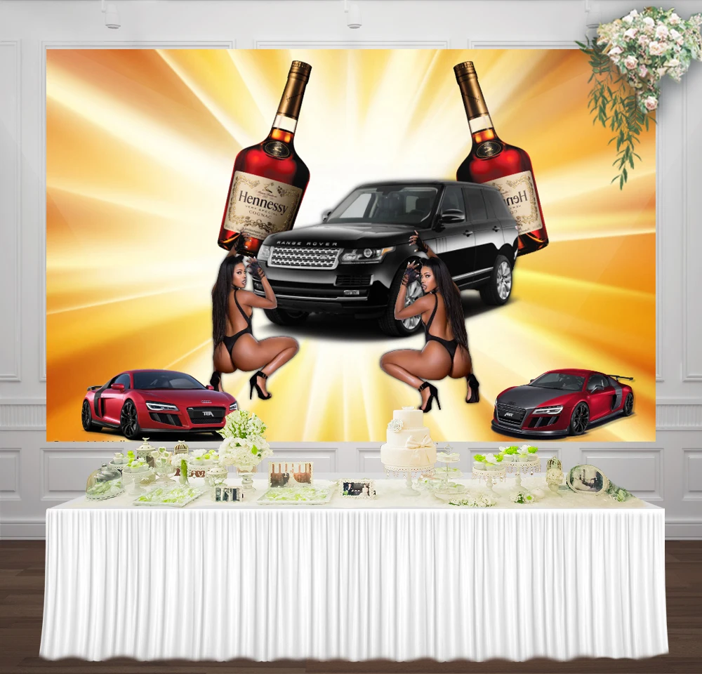 HUAYI hennessy черный и красный автомобиль фотографии фон для вечерние sm 059|Фон