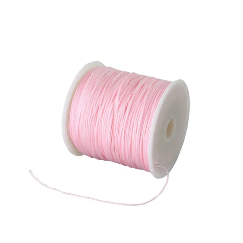 Pink 90 м/рулон 0,8 мм ручной рукоделие струны/шнур украшения для самостоятельного изготовления ювелирных изделий китайский узел инструмент ручной строчки нитки - Цвет: Pink