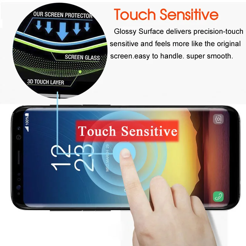 S 9 Glas 3D изогнутое закаленное стекло Защита для экрана Samsung Galaxy S9 S8 S7 S6 edge plus note 8 7