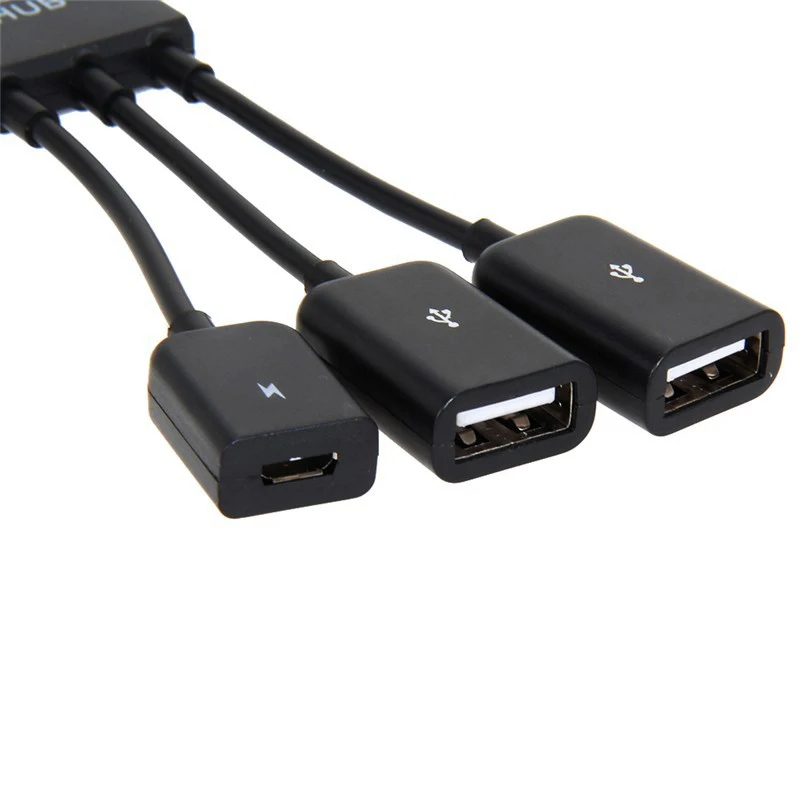 3 в 1 многофункциональный двойной Micro USB хост OTG хаб адаптер кабель папа Мама 2 0