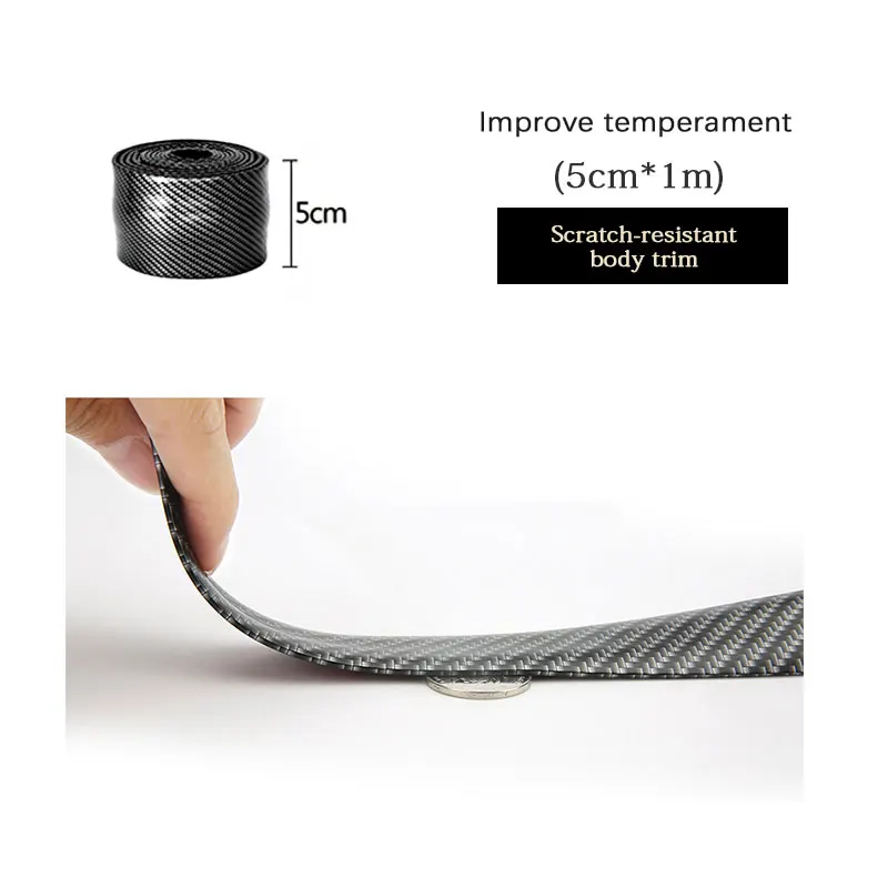 Автомобильные наклейки 5D из углеродного волокна резиновый протектор порога для