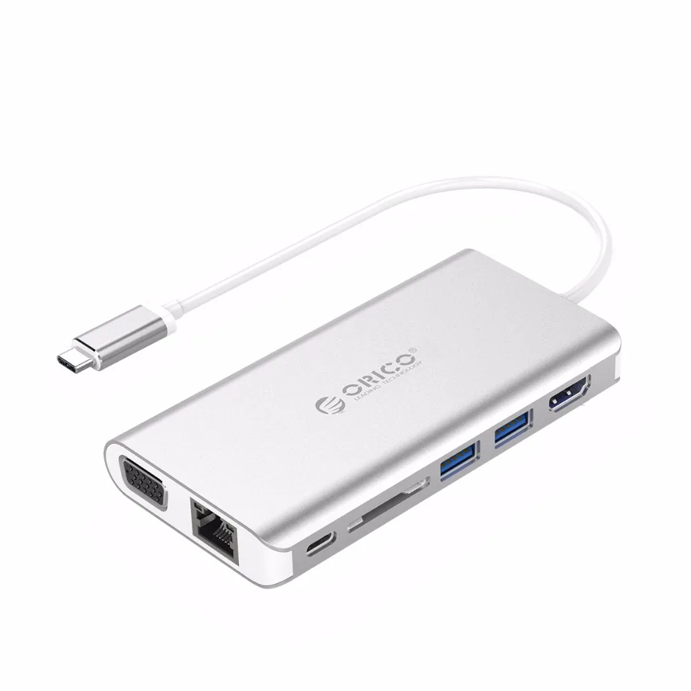 ORICO 8 в 1 usb-хаб USB-C HDMI RJ45 концентратор для MacBook samsung Galaxy S9 Note 9 huawei P20 Pro type C USB 3,0 концентратор