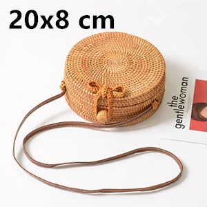 Plain Bow 20x8cm Пляжные сумки из ротанга, новинка, летние соломенные сумки, сумочки ручной работы, женские сумки через плечо, тканые сумки в стиле бохо - Цвет: Plain Bow 20x8cm