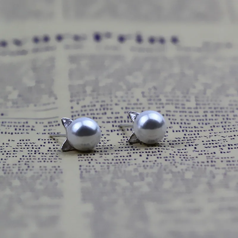 Новые модные ювелирные изделия серебряные милые серьги гвоздики с имитацией