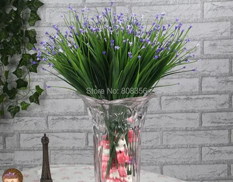 one Plastic Plant 35cm/13.78&quot White/Purple/Yellow/Red Artificial Spring Grass Small Flower for Wedding Flowers | Дом и сад