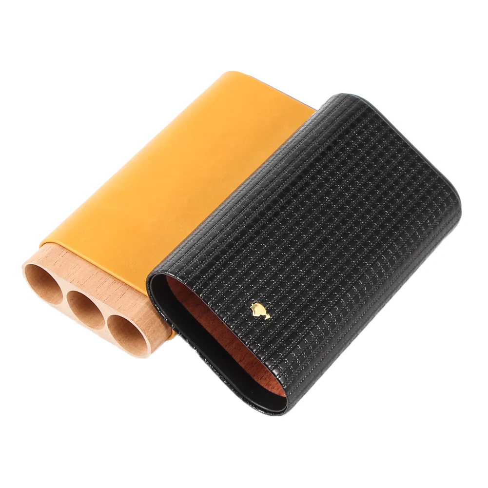 Кожаный дорожный Чехол для сигар COHIBA Humidor портативный держатель в виде трубки