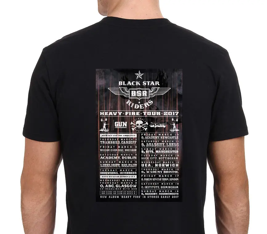 Black Star всадников Tour 2018 Для мужчин черный футболка | Мужская одежда