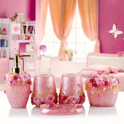 5pcs Предметы домашнего обихода Ванная комната Наборы для лосьона из смолы бутылки Зубная щётка держатели мыла коробки Ванная комната аксессуары Ванная комната бытовая техника - Цвет: 5pcs
