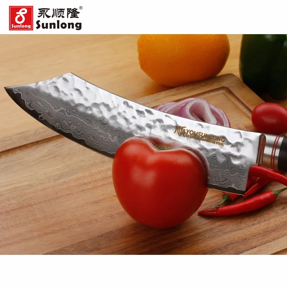 YOUSUNLONG нож мясника 8 дюймов японская молотковая Дамасская сталь ручка из