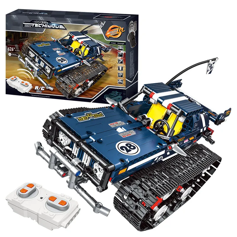 TB1497 Technic RC Гусеничный гоночный Автомобильный Электрический двигатель с функцией питания, совместимый с Technic, городской строительный блок, кирпичи, модель детских игрушек 621 шт - Цвет: TB1497