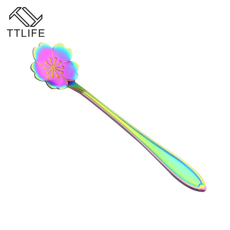 TTLIFE 1 шт. нержавеющая стальная длинная ручка ложка для кофе мульти-стиль чай суп ложки для помешивания десерт, мороженое чайные ложки, кофейные инструмент