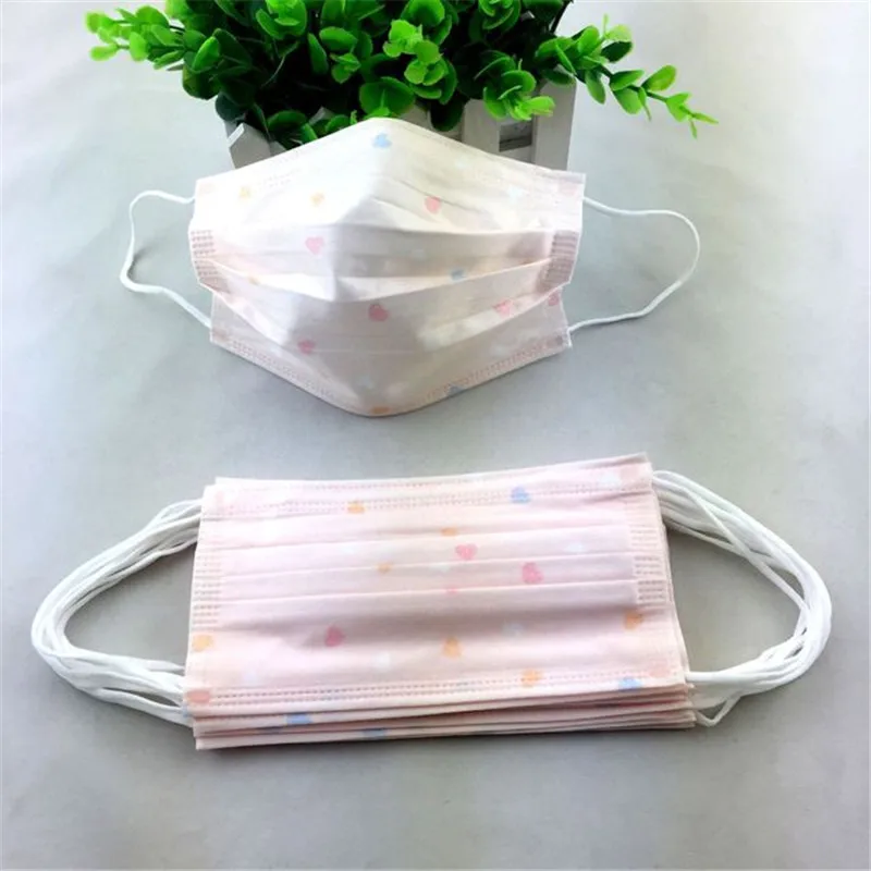 15 10PCS Anti-dust Windproof Disposable Mouth Mask Cute Cartoon Non-woven 3 Layers Anti Haze Adult Printed Masks - Цвет: 15