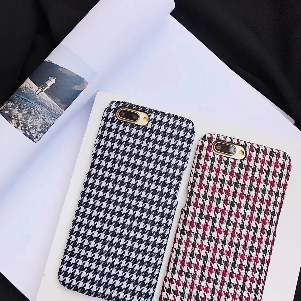 MYSUN тканевый сетчатый чехол для телефона Apple iPhone X 8 7 6S 6 Plus милый Модный в клетку с